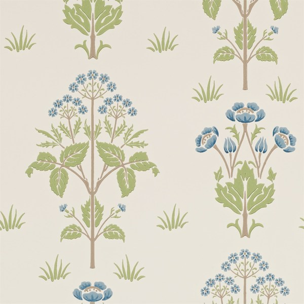 Meadow Sweet Cornflower/Leaf Wallpaper by Morris & Co