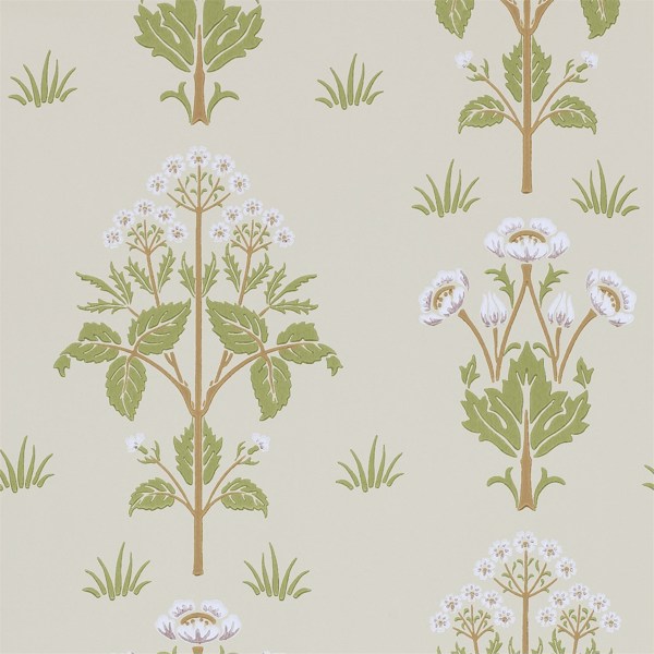 Meadow Sweet Vellum/Green Wallpaper by Morris & Co