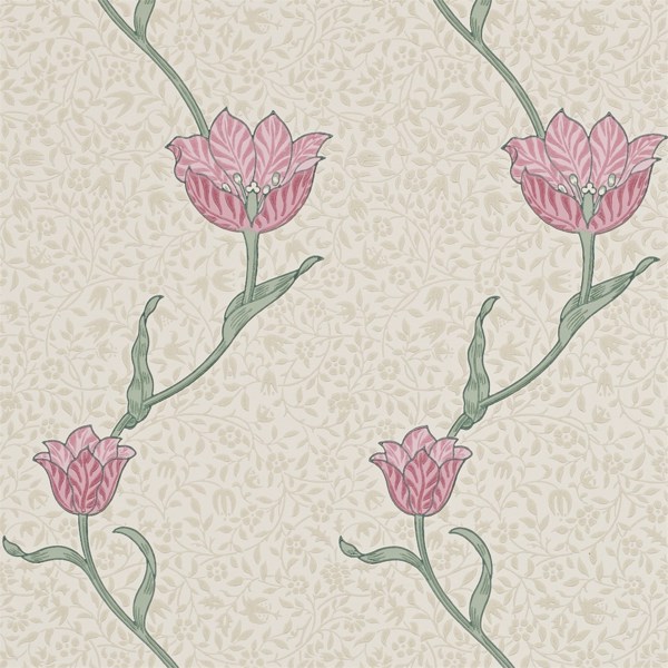 Garden Tulip Rose/Thyme Wallpaper by Morris & Co
