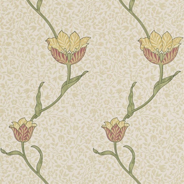 Garden Tulip Russet/Lichen Wallpaper by Morris & Co