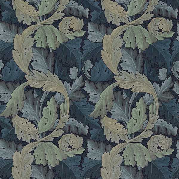Acanthus Tapestry Indigo/Mineral Fabric by Morris & Co