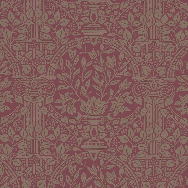 Garden Craft Wine/Linen Fabric by Morris & Co