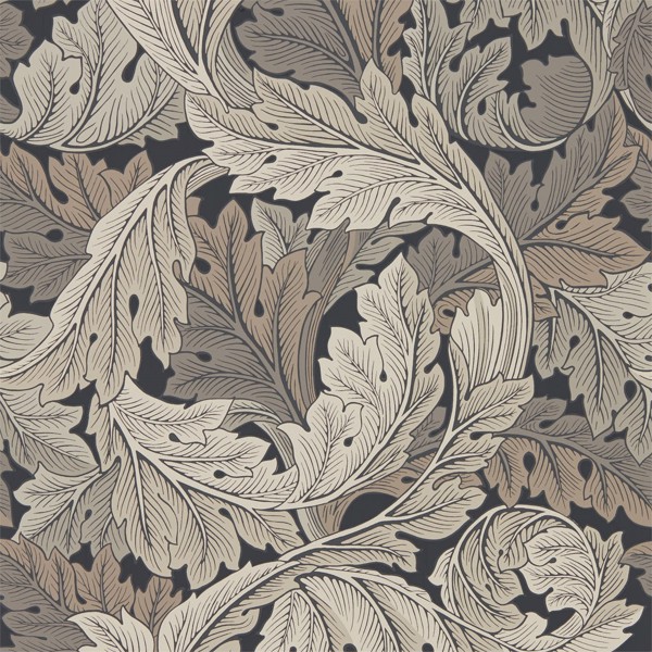 Acanthus Charcoal/Grey Wallpaper by Morris & Co
