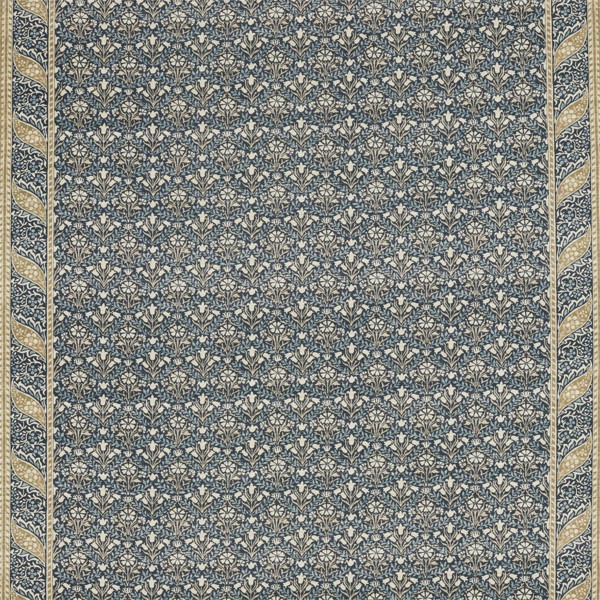 Morris Bellflowers Indigo/Sage Fabric by Morris & Co