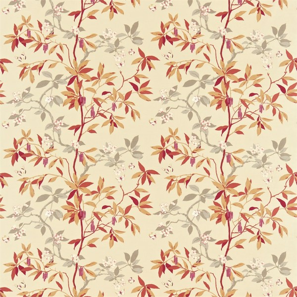 Cherry Bough Russet/Steel Fabric by Sanderson