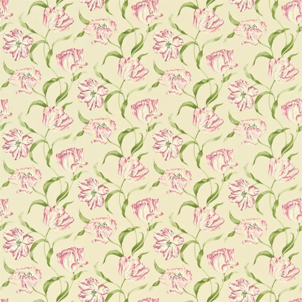 Dancing Tulips Red/Cream Fabric by Sanderson