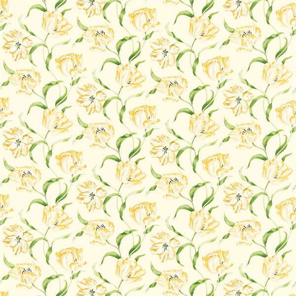 Dancing Tulips Primrose/Green Fabric by Sanderson