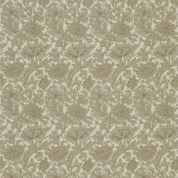Chrysanthemum Toile Slate/Cream Fabric by Morris & Co
