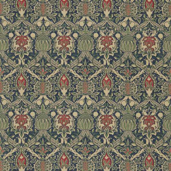 Granada Indigo/Red Fabric by Morris & Co