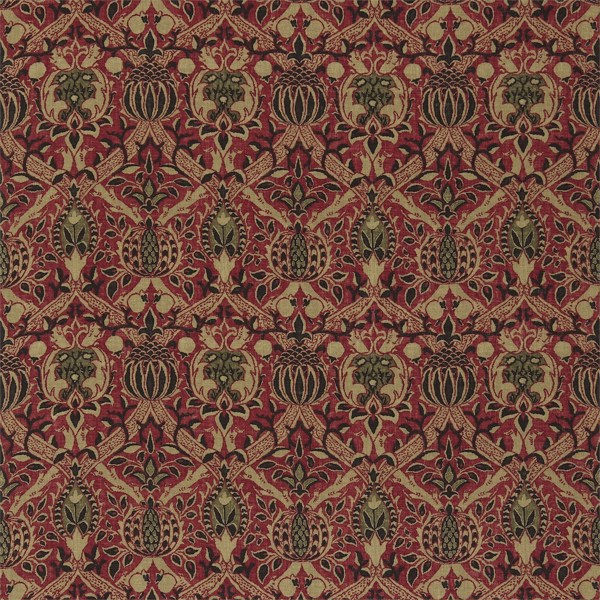 Granada Red/Black Fabric by Morris & Co