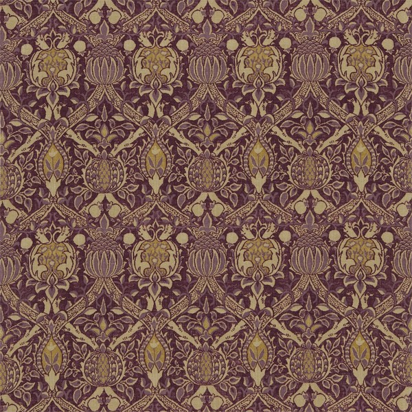 Granada Wine/Linen Fabric by Morris & Co