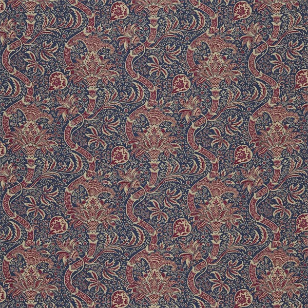 Indian Indigo/Red Fabric by Morris & Co