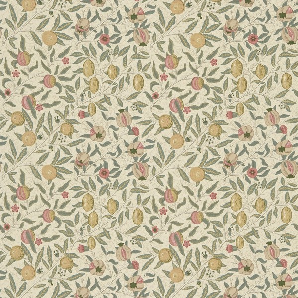 Fruit Ivory/Teal Fabric by Morris & Co