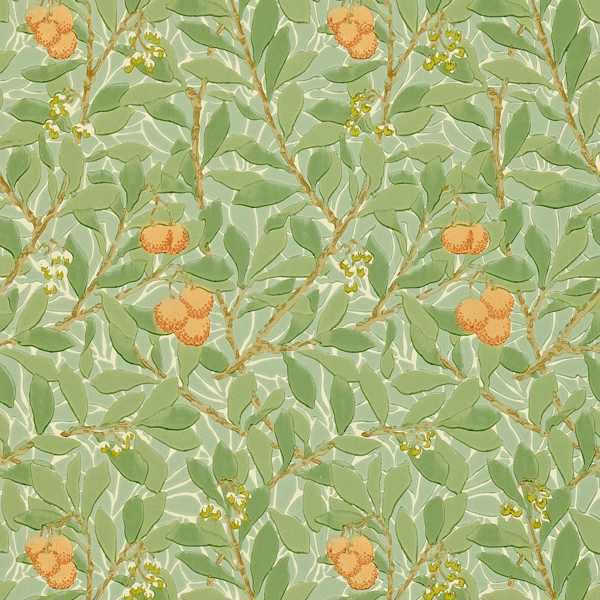 Arbutus Green/Terracotta Wallpaper by Morris & Co