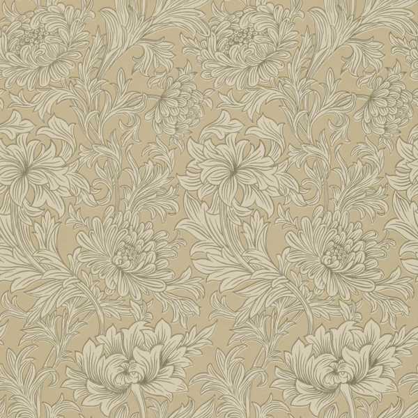Chrysanthemum Ivory/Gold Wallpaper by Morris & Co
