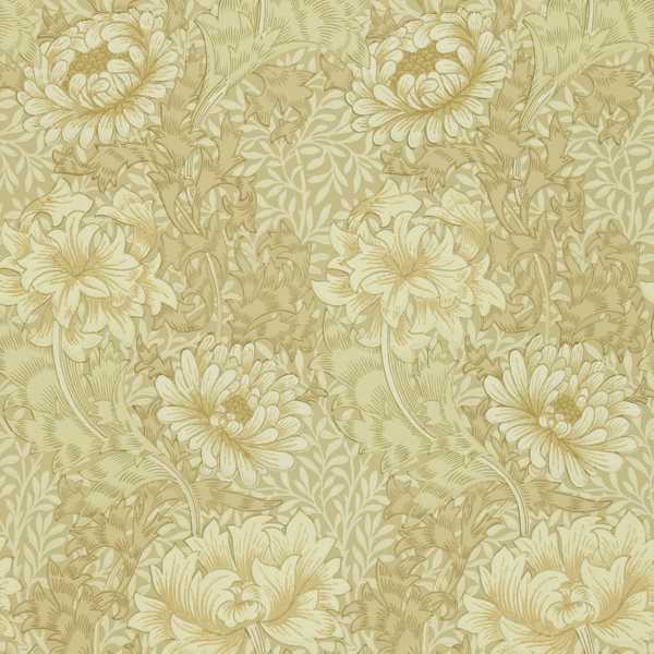 Chrysanthemum Ivory/Canvas Wallpaper by Morris & Co