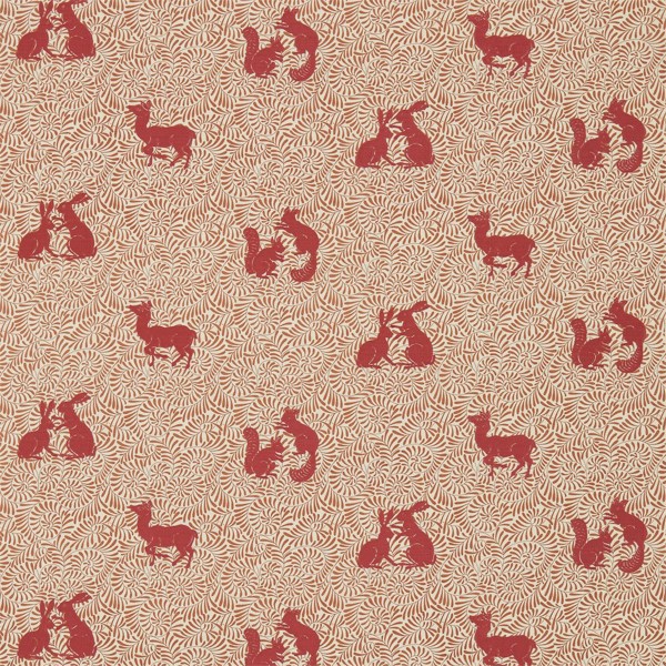 Woodland Animal Russet Fabric by Morris & Co