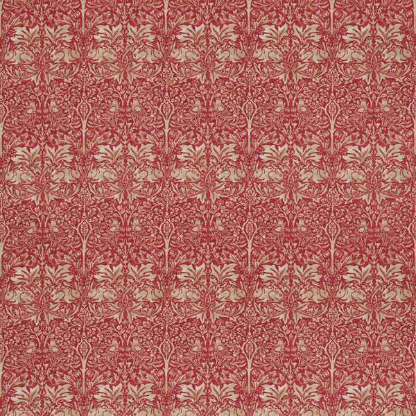Brer Rabbit Red/Hemp Fabric by Morris & Co