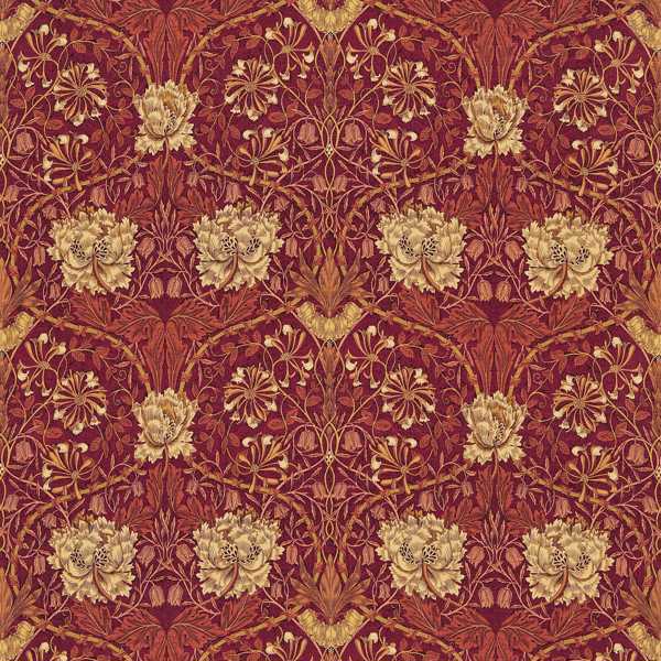 Honeysuckle & Tulip Brick/Russet Fabric by Morris & Co