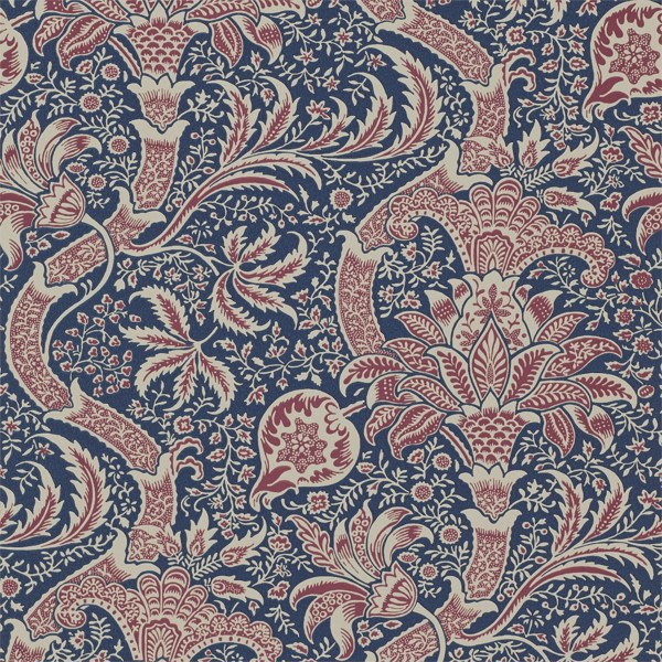 Indian Indigo/Red Wallpaper by Morris & Co