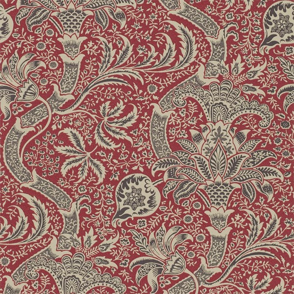 Indian Red/Black Wallpaper by Morris & Co