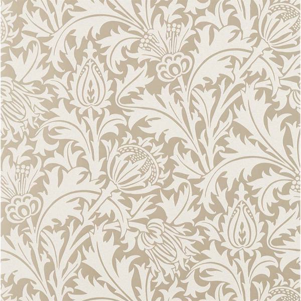Pure Thistle ( Beaded) Gilver Wallpaper by Morris & Co
