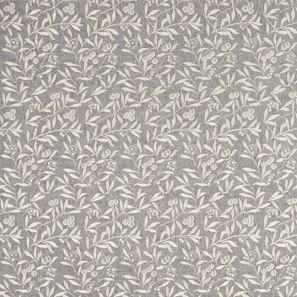 Pure Arbutus Embroidery Inky Grey Fabric by Morris & Co
