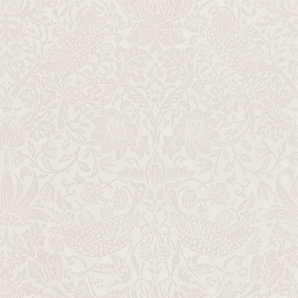 Pure Strawberry Thief Oyster/Chalk Wallpaper by Morris & Co