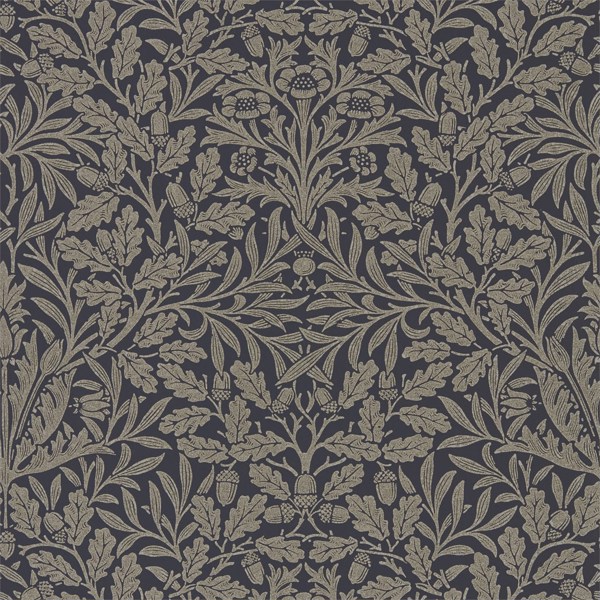 Pure Acorn Charcoal/Gilver Wallpaper by Morris & Co