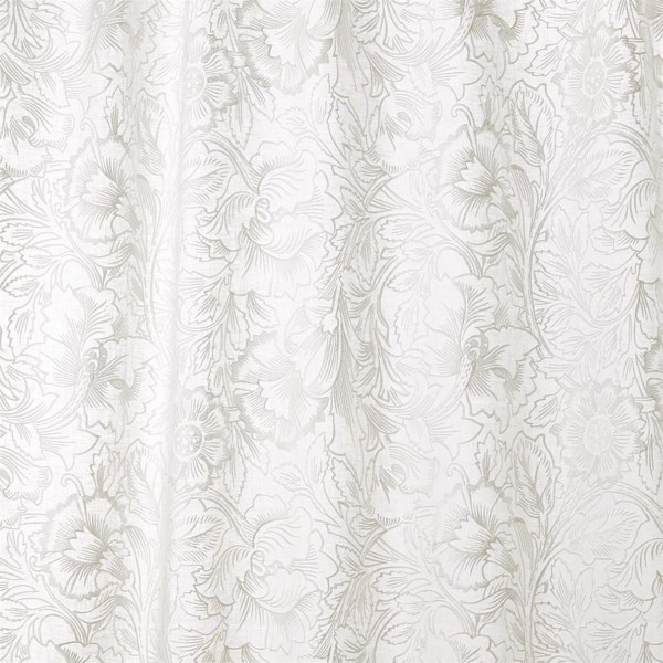 Pure Poppy Embroidery Paper White Fabric by Morris & Co