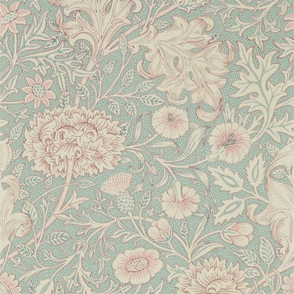 Double Bough Teal Rose Wallpaper by Morris & Co