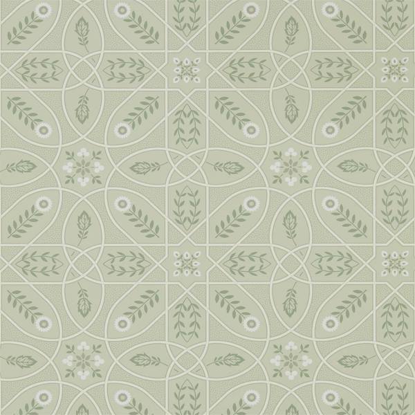 Brophy Trellis Sage Linen Wallpaper by Morris & Co