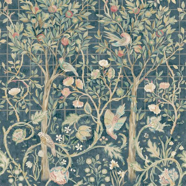 Melsetter (3M Stocked) Indigo Rose Wallpaper by Morris & Co