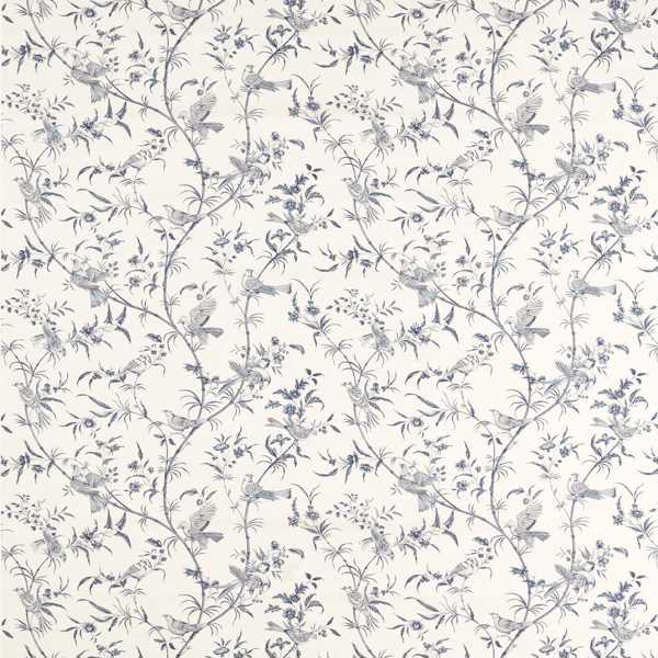 Paradise Woods Toile Woad Fabric by Sanderson