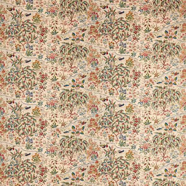 Moat Birds Damson/Cobalt Fabric by Sanderson