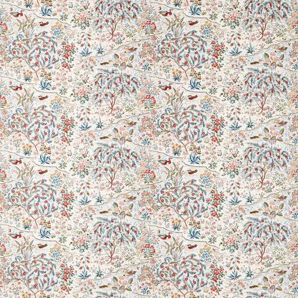 Moat Birds Blue Clay/Mallow Fabric by Sanderson