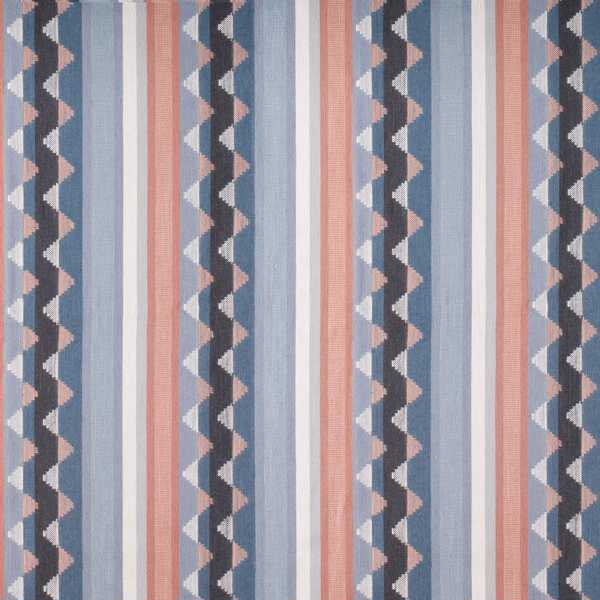 Lutley Stripe Porcelain/Blossom Fabric by Sanderson