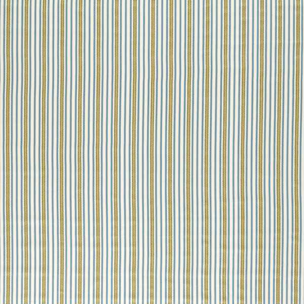 Barneby Stripe Woad/Olive Fabric by Sanderson