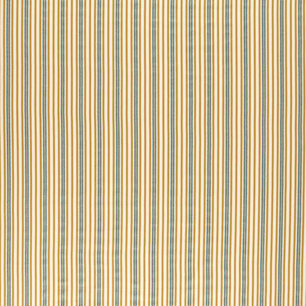 Barneby Stripe Honey/Teal Fabric by Sanderson
