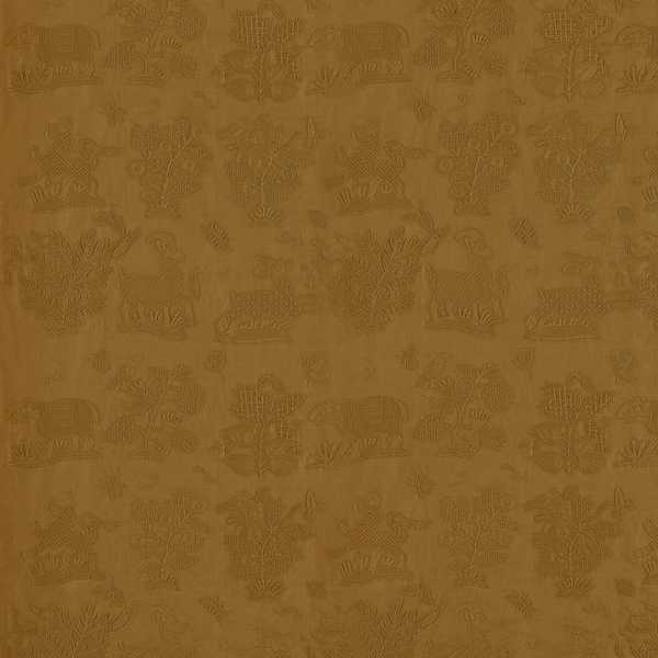 Medieval Embroidery Mustard Fabric by Sanderson