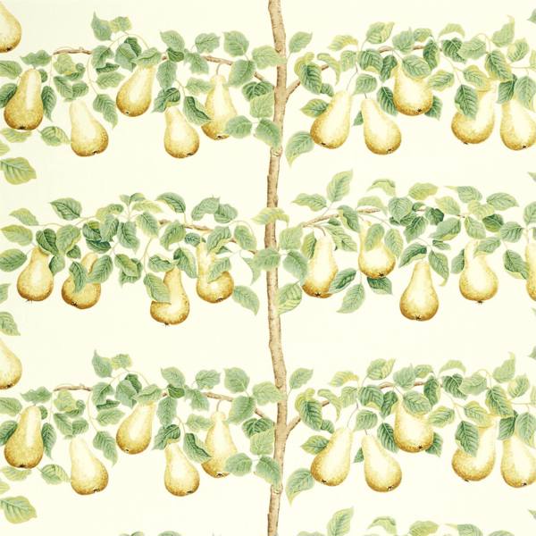 Perry Pears Ochre/Leaf Green Fabric by Sanderson