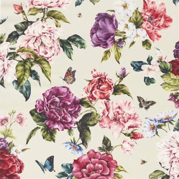 Summer Peony Fuchshia/Rose Fabric by Sanderson