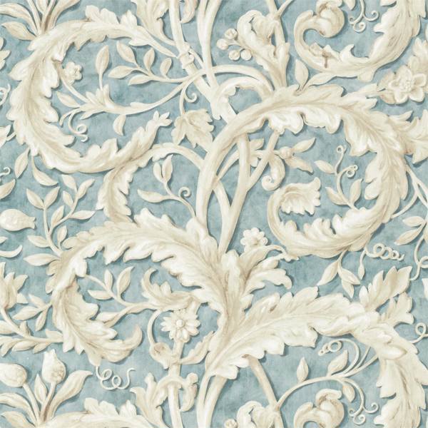 Tilia Lime Soft Teal Fabric by Sanderson
