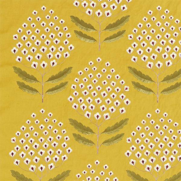 Bellis Woodland Yellow Fabric by Sanderson