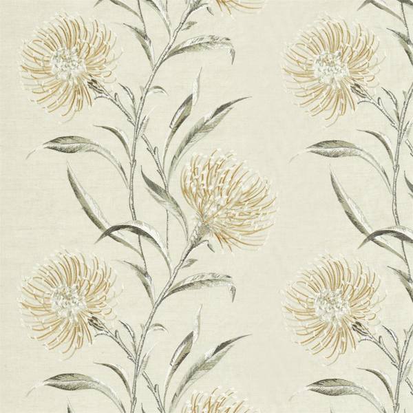 Catherinae Embroidery Hay Fabric by Sanderson