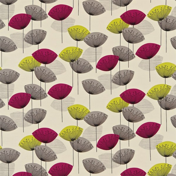 Dandelion Clocks Blackcurrant Fabric by Sanderson