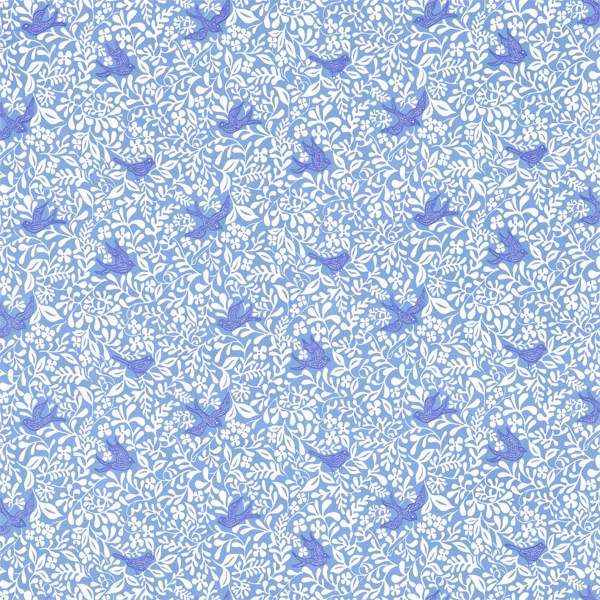 Larksong Marine/Indigo Fabric | Sanderson by Sanderson Design