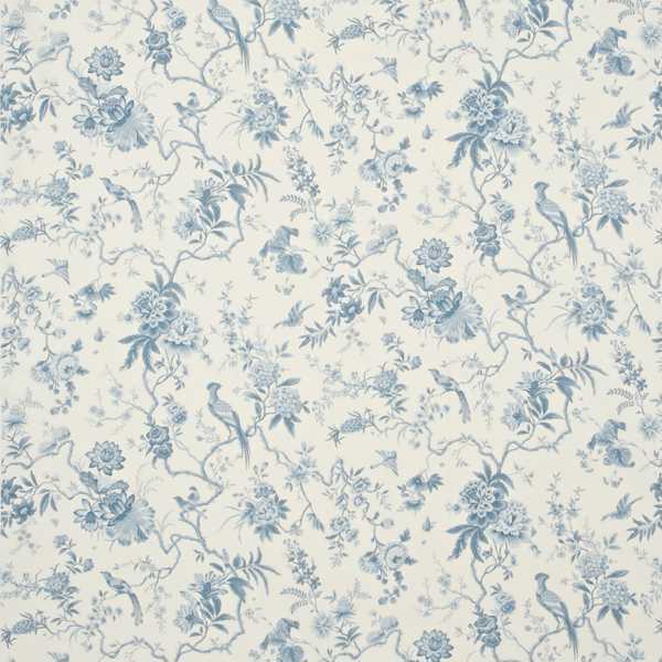 Pillemont Toile Ivory/China Blue Fabric by Sanderson