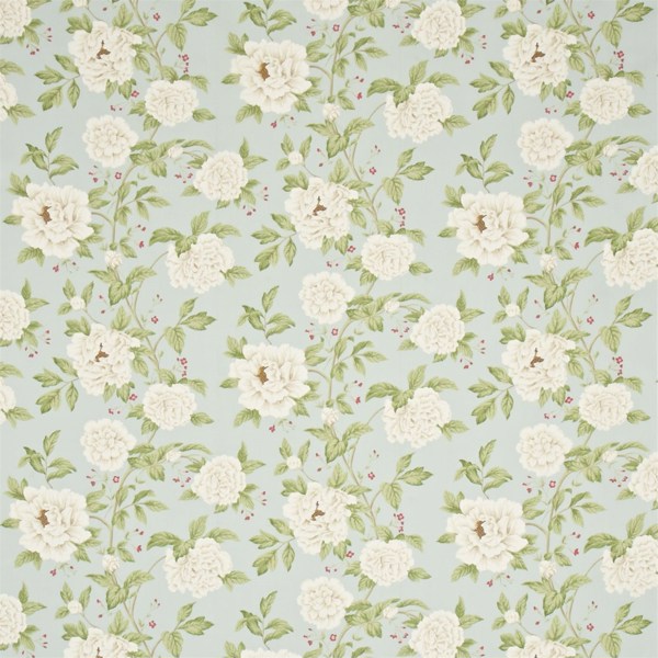 Peony Tree Duckegg/Cream Fabric by Sanderson