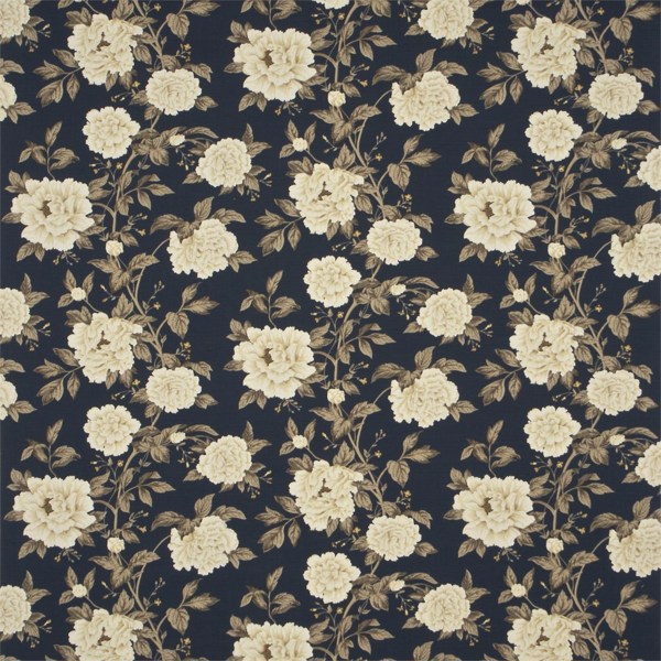 Peony Tree Midnight Blue/Primrose Fabric by Sanderson